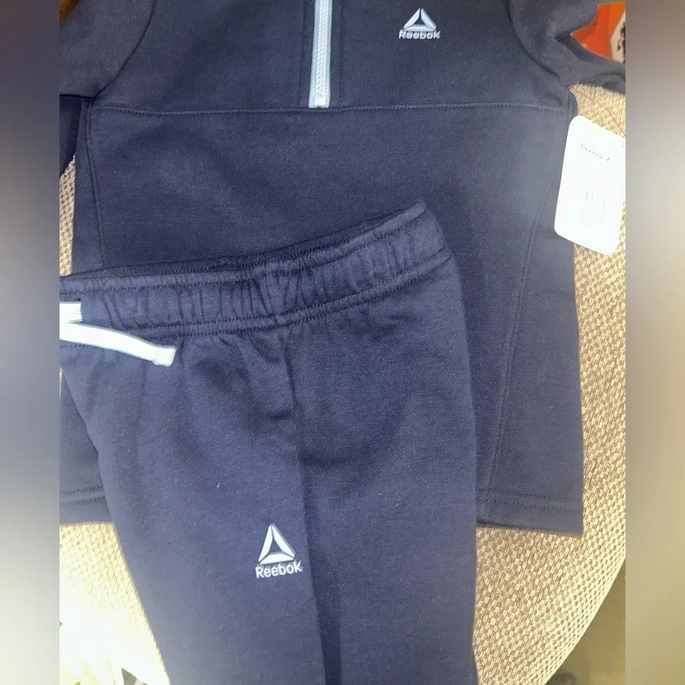 Reebok Toddler Unisex Half Zip Pullover and Jogger Set, 2 Piece - Picture 7 of 8